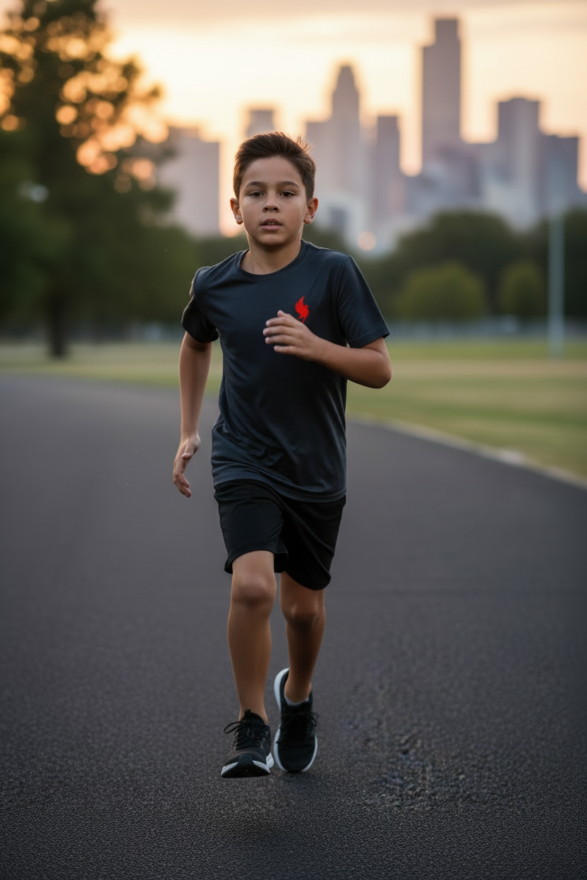 Niño con remera técnica de secado rápido GISENIK SPORT
