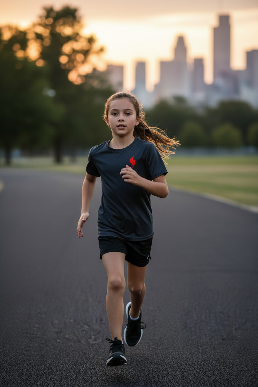 Niña con remera técnica de secado rápido GISENIK SPORT